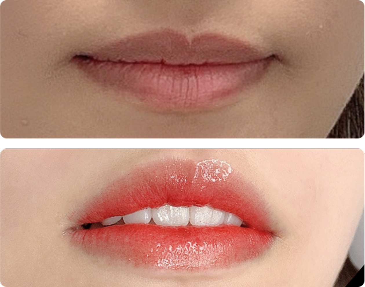Lip semi-permanent makeup example